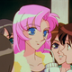 Utena surrounded by squealing fangirls.